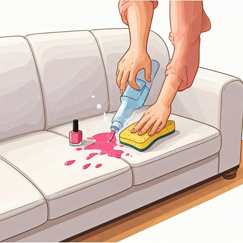 پاک کردن لاک از روی مبل