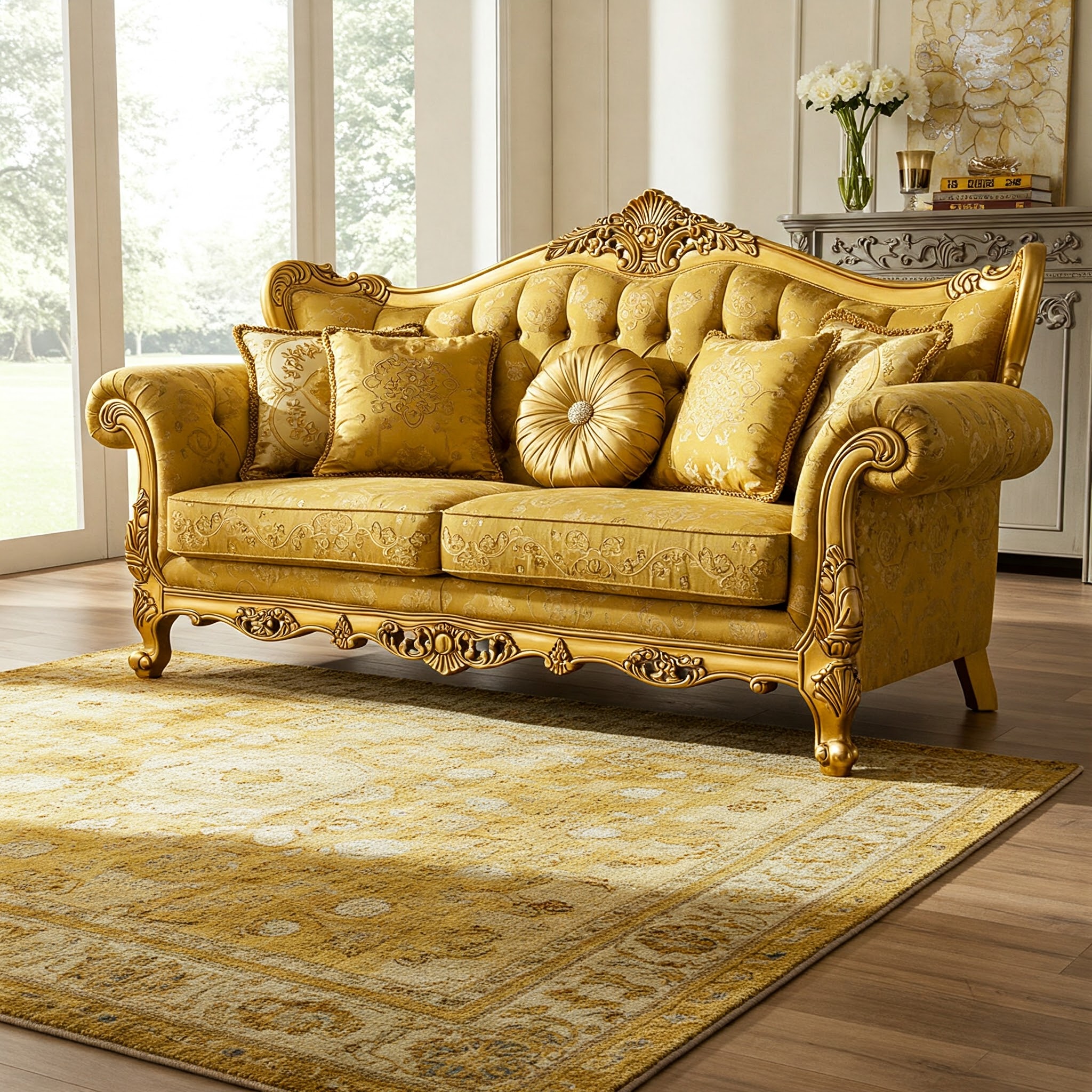 مبل طلایی با چه فرشی ست میشه ؟