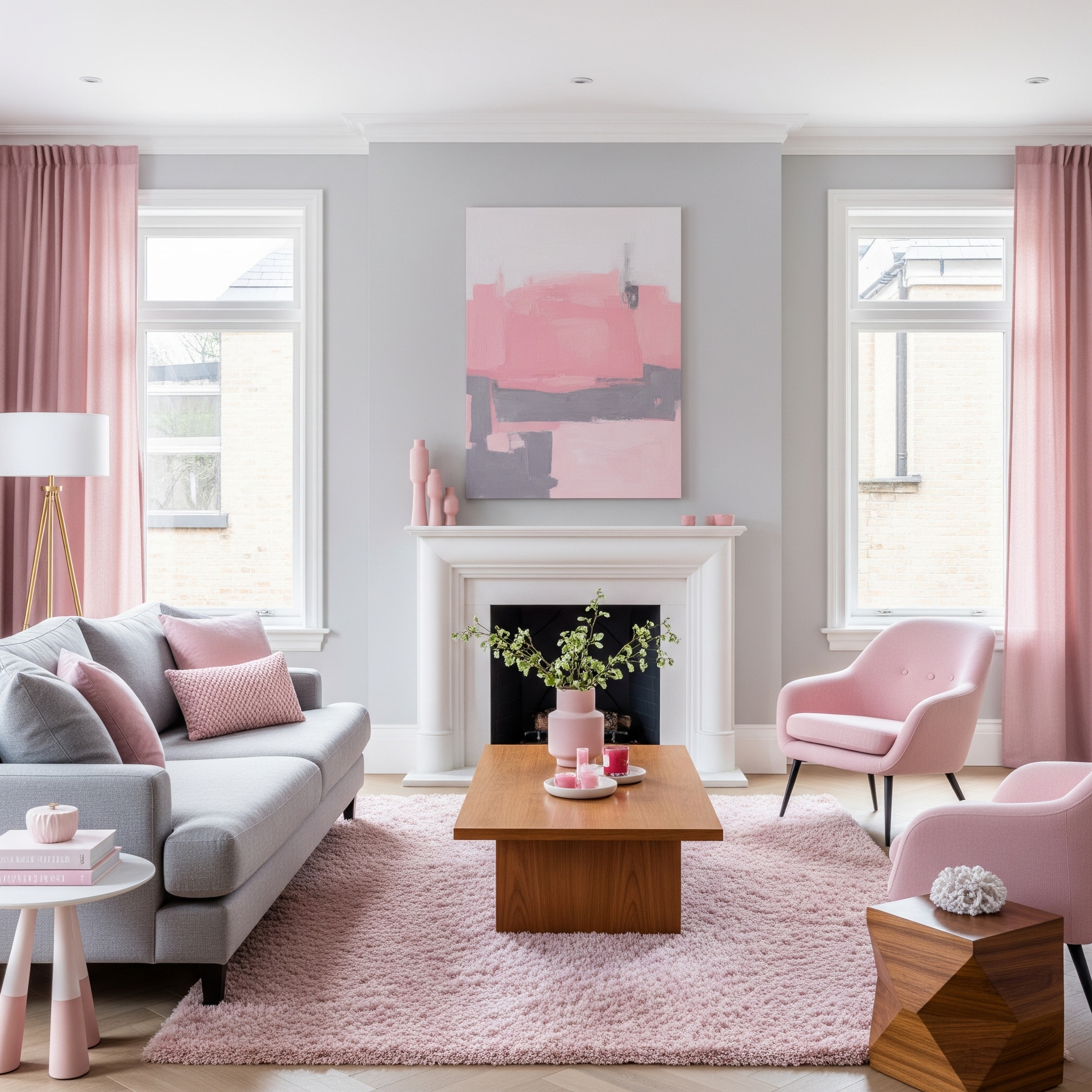 دکوراسیون منزل طوسی صورتی