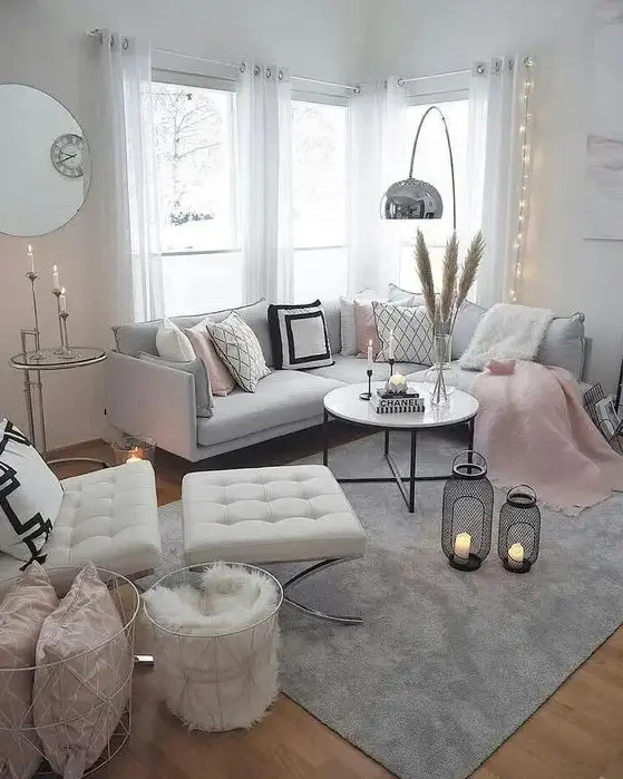 دکوراسیون منزل طوسی صورتی