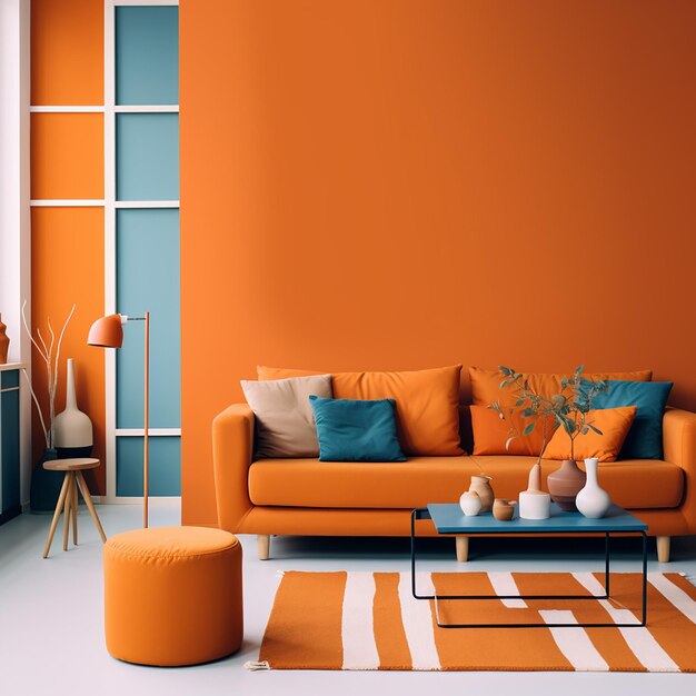 مکمل رنگ نارنجی در دکوراسیون