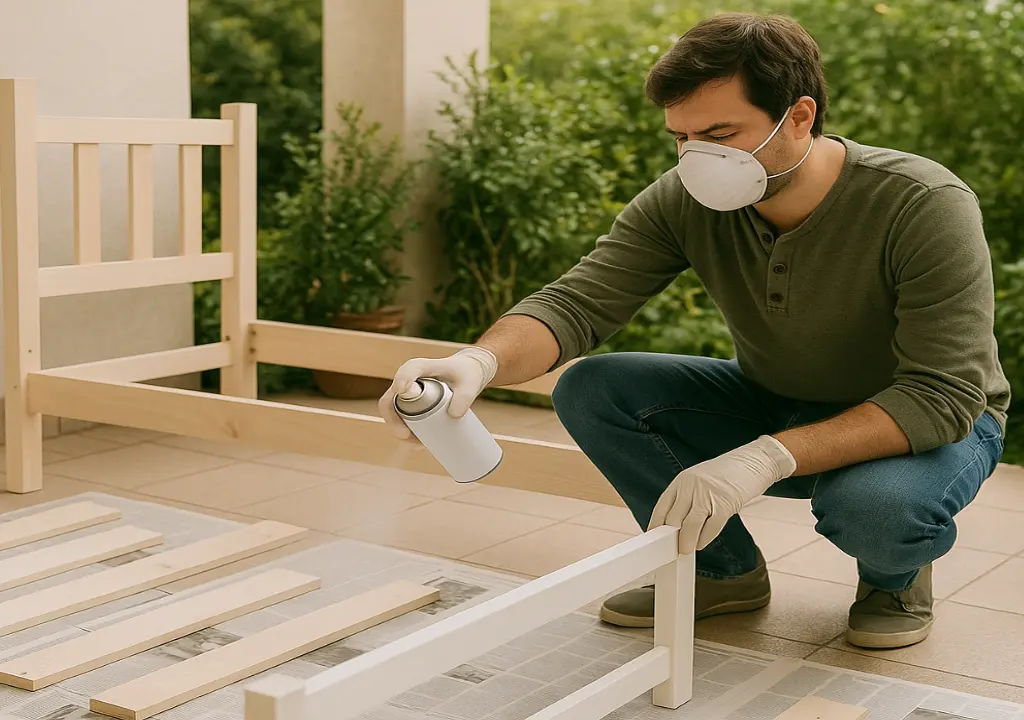 مراحل آموزش رنگ کردن تخت خواب